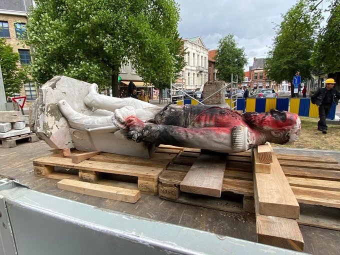 Statue of late Belgian king pulled down during protest triggered by George Floyd’s death 